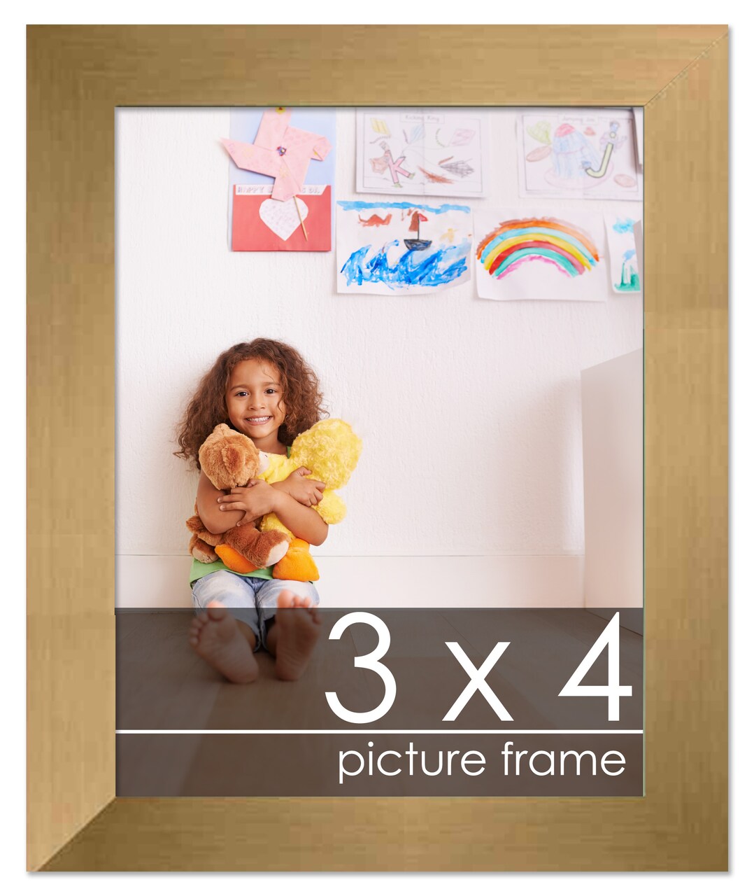 3x4 Solid Wood Picture Frame with UV-Resistant Acrylic & Acid-Free Backing, Available in 6 Finishes: Matte Black, Matte White, Metallic Bronze, Silver, Natural Wood Grain & Mahogany